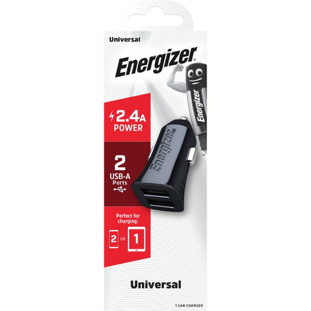 Energizer Classic - Chargeur de voiture 2x USB-A 2.4A 12W (Noir)