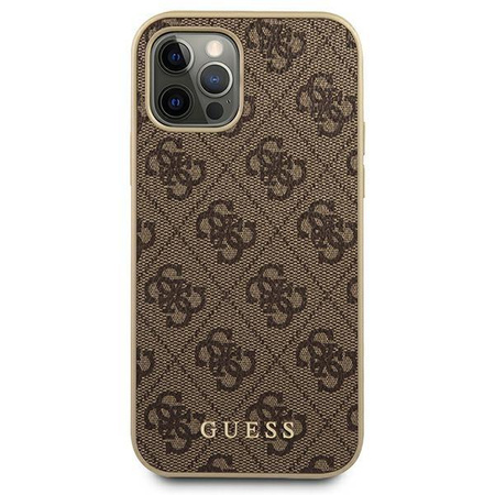Guess 4G Collection - Etui iPhone 12 / iPhone 12 Pro (brązowy)
