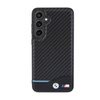 BMW Leather Carbon Blue Line - Tasche für Samsung Galaxy S24+ (schwarz)