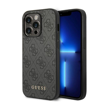 Guess 4G Metal Gold Logo  Case iPhone 14 Pro Max (Grey)