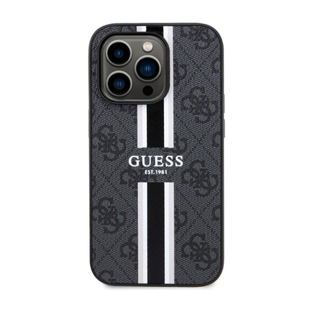 Guess 4G Printed Stripes MagSafe - Schutzhülle für iPhone 14 Pro (Schwarz)