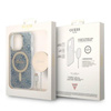 Guess Bundle Pack MagSafe 4G - MagSafe iPhone 14 Pro Max Case + Charger Set (blue/gold)