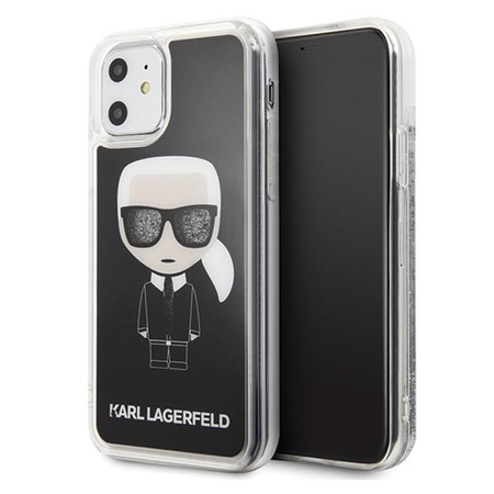 Karl Lagerfeld Iconic Glitter - pouzdro pro iPhone 11 (černé)