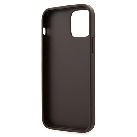 Guess 4G Bottom Stripe Collection - pouzdro pro iPhone 12 / iPhone 12 Pro (hnědé)