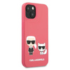 Karl Lagerfeld Silikonové pouzdro Karl & Choupette - iPhone 13 (fuchsiová)
