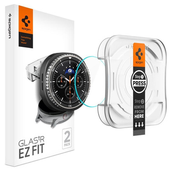 Spigen GLAS.TR EZ FIT 2-Pack – Tvrzené sklo pro Samsung Galaxy Watch 8 Classic 46 mm (2 ks)