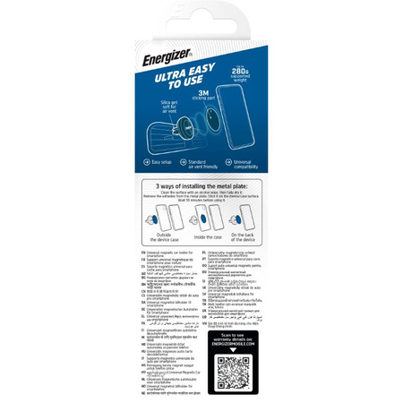 Energizer Ultimate - Support magnétique pour téléphone dans la voiture (Noir)