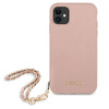 Guess Saffiano Chain - pouzdro pro iPhone 11 (růžové)