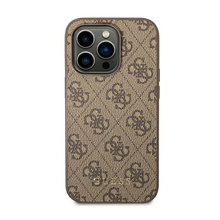 Guess GUHCP14XG4GFBR iPhone 14 Pro Max 6,7" brązowy/brown hard case 4G Metal Gold Logo