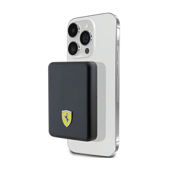 Ferrari Metal Logo MagSafe - Induktions-Powerbank 5000 mAh 15W MagSafe (Schwarz)