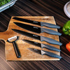 Alpina - Set de 6 couteaux INOX en acier inoxydable. (noir)