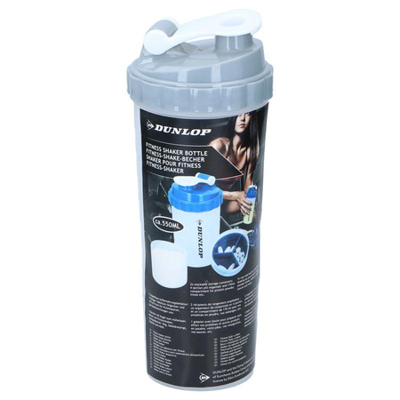 Dunlop - Sportovní láhev Shaker s praktickým uzávěrem 550 ml (šedá)
