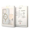 Guess Bundle Pack MagSafe IML Marble - Zestaw etui + ładowarka MagSafe iPhone 14 Pro Max (biały/złoty)