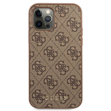 Guess 4G Metal Gold Logo - Etui iPhone 12 Pro Max (brązowy)