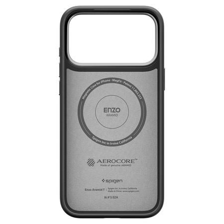 Spigen Enzo Aramid T Mag MagSafe - Pouzdro pro iPhone 17 Pro (Black/Silver)