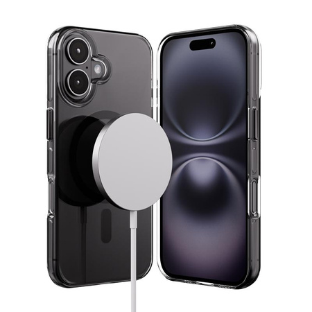 Crong Clear MAG Pro - iPhone 16 MagSafe Case (Black)