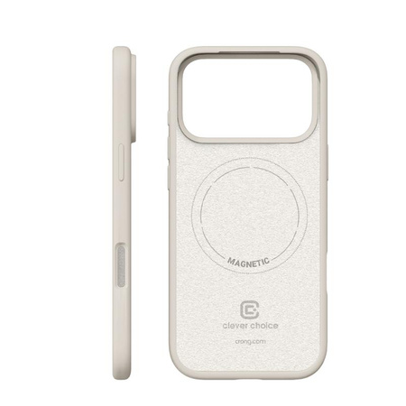 SILIKONOWE ETUI MAGSAFE DO IPHONE 17 PRO Crong BEŻOWE MAGNETYCZNE CASE