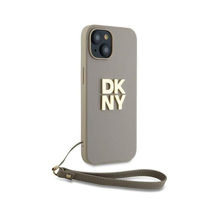 DKNY Wrist Strap Stock Logo - Case for iPhone 15 Plus (Beige)