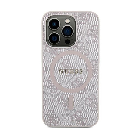 Guess 4G Collection Leather Metal Logo MagSafe - Tasche für iPhone 13 Pro (rosa)