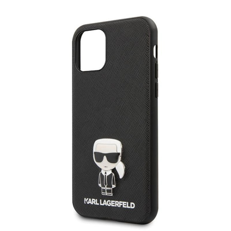 Karl Lagerfeld Saffiano Pin Ikonik - iPhone 12 mini tok (fekete)