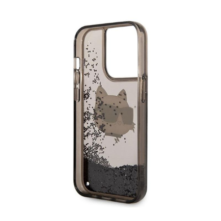 Karl Lagerfeld Liquid Glitter NFT Choupette Head - iPhone 14 Pro Max Case (black)