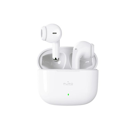 PURO PLAY 5.0 TWS - Kabelloser Bluetooth-Kopfhörer V5.0 mit Ladetasche (Weiß)