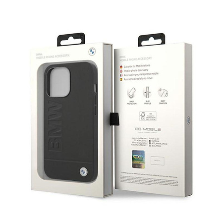 BMW Leather Hot Stamp – Etui iPhone 14 Pro (Czarny)