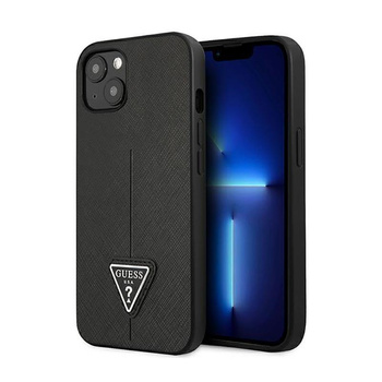 Guess Saffiano Triangle Logo Case - Étui pour iPhone 14 (noir)