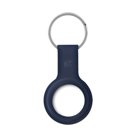 Crong Silicone Case with Key Ring - Ochranné pouzdro na kroužek na klíče pro Apple AirTag (námořnicky modré)