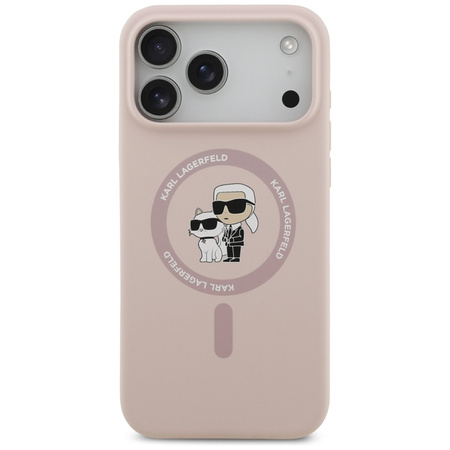 Karl Lagerfeld Silicone Karl & Choupette Ring MagSafe - Case iPhone 17 Pro Max (pink)