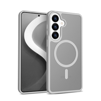 Crong Hybrid Matte Magnetic - kryt MagSafe pro Samsung Galaxy S26 (šedý)