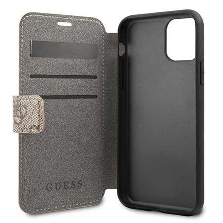 Guess Booktype 4G Charms Collection - iPhone 11 Case with Card Pockets (brown)