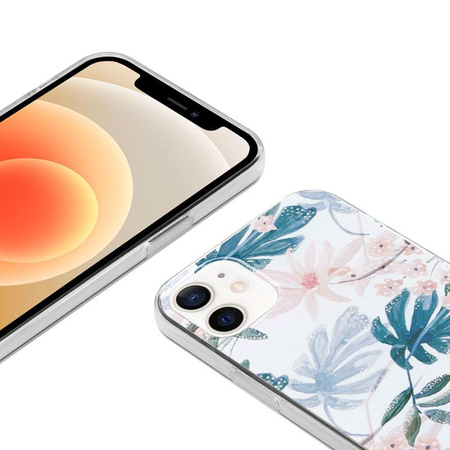 ETUI KWIATY DO IPHONE 12 MINI, Crong Wielokolorowe, Eleganckie, Kwiatowe