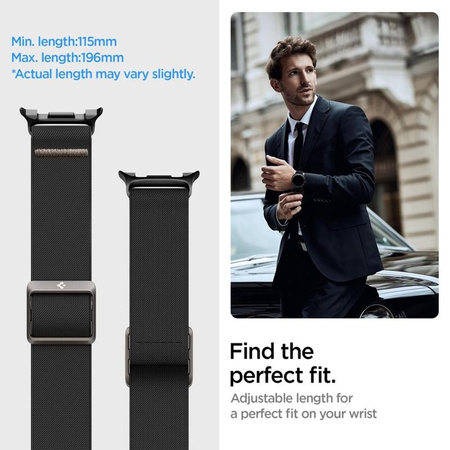 CZARNY PASEK SPIGEN DO GALAXY WATCH 8 | 8 Classic 40 | 44 | 46, Sportowy