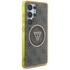 Guess 4G Glitter Triangle Buttons MagSafe - étui pour Samsung Galaxy S25 Ultra (marron)