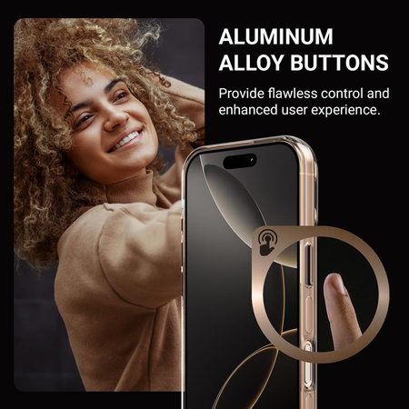 Crong Clear MAG Pro - Hülle iPhone 15 Pro MagSafe (wüstenfarben)