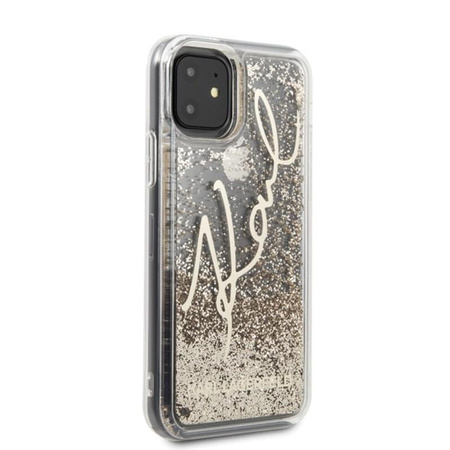 Karl Lagerfeld aláírás csillogó tok - iPhone 11 (arany)