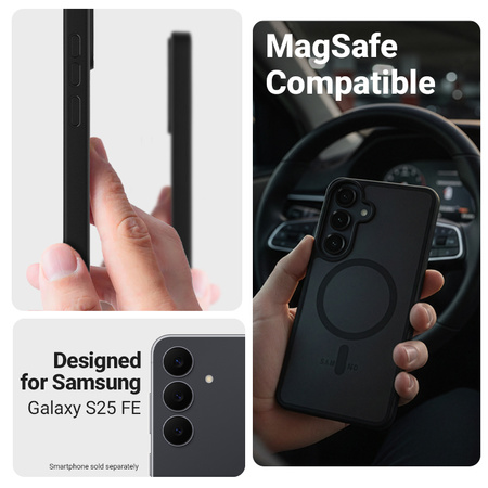 Crong Hybrid Matte Magnetic - MagSafe Case Samsung Galaxy S25 FE (Black)