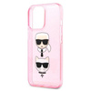 Karl Lagerfeld Glitter Karl & Choupette Head - Case for iPhone 13 Pro (Pink)