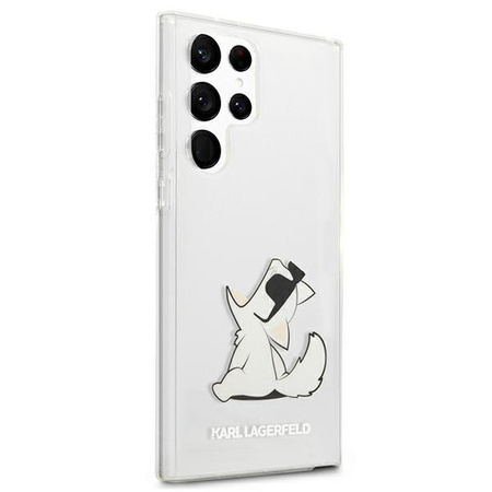 Karl Lagerfeld Choupette Fun - pouzdro pro Samsung Galaxy S22 Ultra (průhledné)