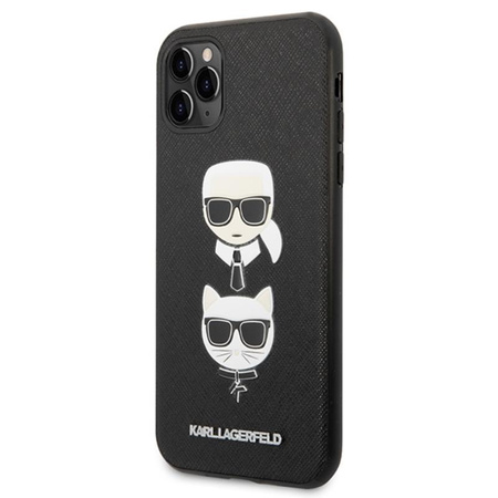 Karl Lagerfeld Saffiano Karl & Choupette Heads - iPhone 11 Pro Tasche (schwarz)