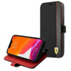 Ferrari Booktype On Track Carbon Stripe - iPhone 13 Pro tok (fekete)