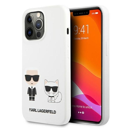 Karl Lagerfeld Silicone Karl & Choupette - iPhone 13 Pro Max Case (white)