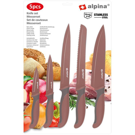 Alpina - Set de couteaux en acier inoxydable (bordeaux)