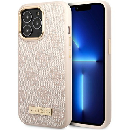 Guess 4G Logo Plate MagSafe - Coque iPhone 14 Pro Max (rose)