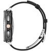Spigen Enzo - Armband aus echtem Leder für Samsung Galaxy Watch 8 / 8 Classic 40 / 44 / 46 mm (Schwarz)