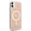 Guess Bundle Pack MagSafe 4G - MagSafe iPhone 11 case + charger set (pink/gold)