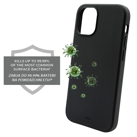 PURO ICON Cover - iPhone 12 Pro Max tok antimikrobiális védelemmel (fekete)