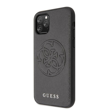 Guess Saffiano 4G Circle Logo - iPhone 11 Pro tok (fekete)