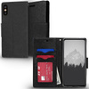 Zizo Flap Wallet Pouch - étui pour iPhone X avec emplacements pour cartes + stand up (Noir/Noir)